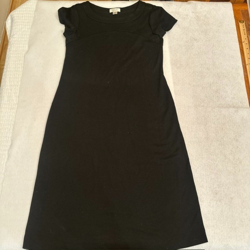 Christopher Banks Black Cap Sleeve Empire Waist Dress M Stretch Work Casual